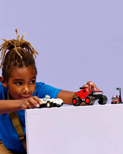 LEGO® Sonic the Hedgehog™ Silver’s Car vs. Knuckles’ Monster Truck Building Toy 77118
