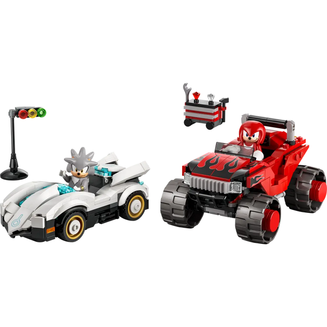 LEGO® Sonic the Hedgehog™ Silver’s Car vs. Knuckles’ Monster Truck Building Toy 77118