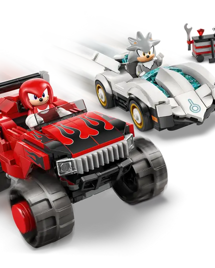 LEGO® Sonic the Hedgehog™ Silver’s Car vs. Knuckles’ Monster Truck Building Toy 77118