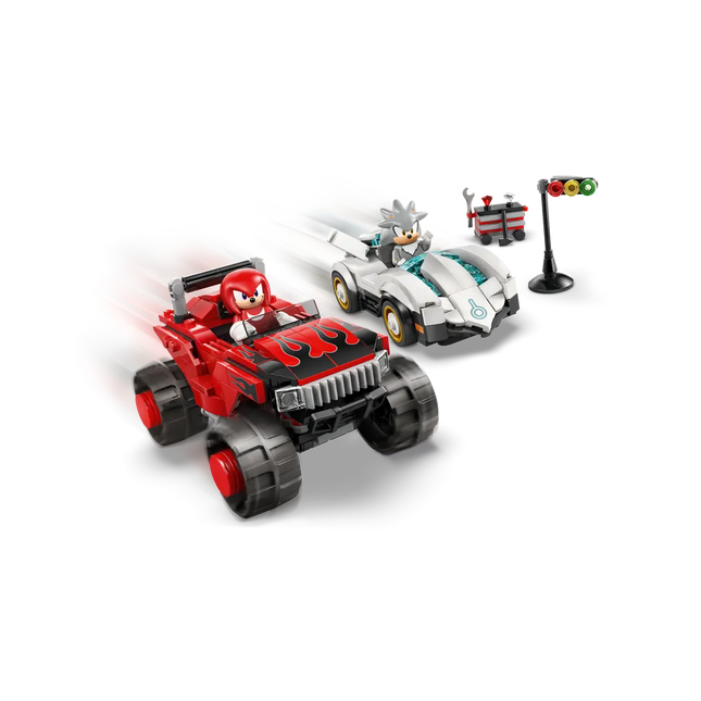 LEGO® Sonic the Hedgehog™ Silver’s Car vs. Knuckles’ Monster Truck Building Toy 77118