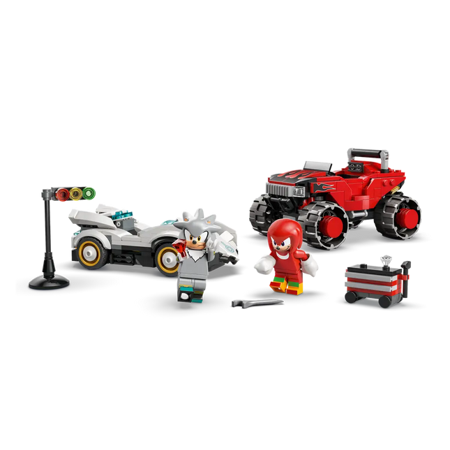 LEGO® Sonic the Hedgehog™ Silver’s Car vs. Knuckles’ Monster Truck Building Toy 77118