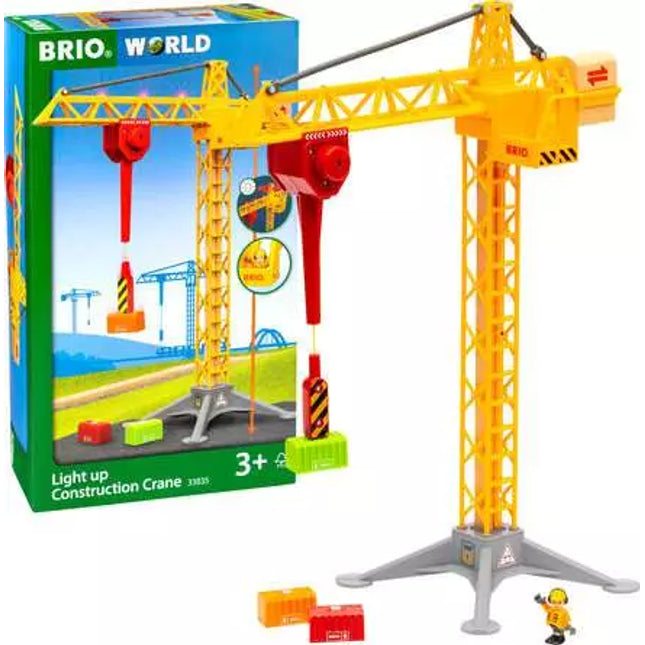 BRIO CONSTRUCTION CRANE WITH LIGHTS