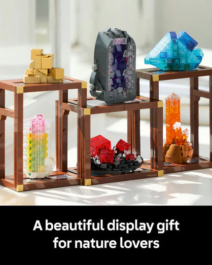 LEGO® Ideas Mineral Collection, Crystal Display Shelves, Living Room Decor 21362