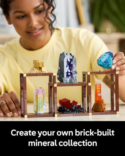 LEGO® Ideas Mineral Collection, Crystal Display Shelves, Living Room Decor 21362