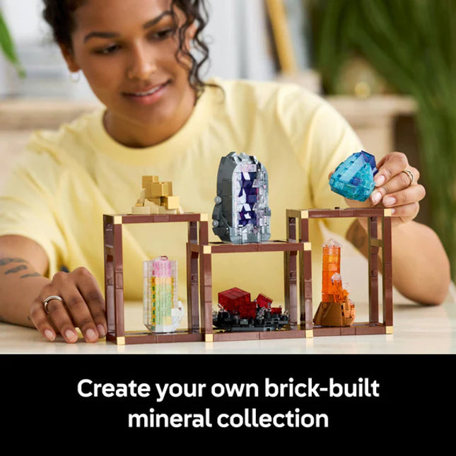 LEGO® Ideas Mineral Collection, Crystal Display Shelves, Living Room Decor 21362