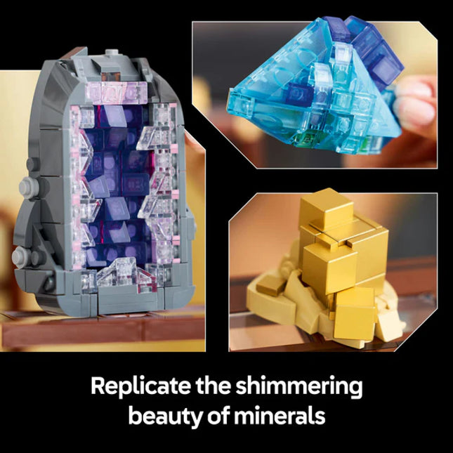 LEGO® Ideas Mineral Collection, Crystal Display Shelves, Living Room Decor 21362