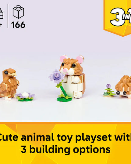 LEGO® Creator 3 in 1 Cute Hamster with a Flower Toy 31376