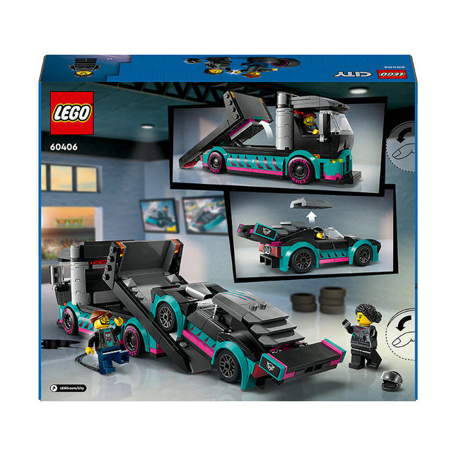 LEGO® City Race Car and Car Carrier Truck Toys 60406